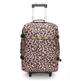20" Leopard Travel Bag On Wheels Rolling Backpack Trolley Travel Cabin Luggage Suitcase Bag On