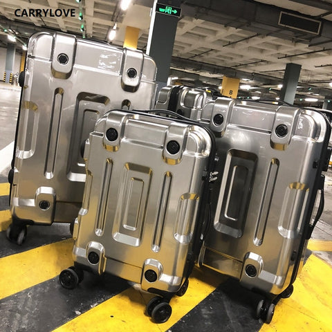 Carrylove High Quality Luggage 20/24/26/29 Size Space Gold Pc Rolling Luggage Spinner Brand