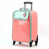 Carrylove Fashion 16/20/24 Inch High Quality Pu Pink Princess Rolling Luggage Spinner Brand