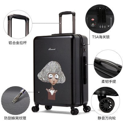 Carrylove Cartoon Luggage Series 20 Inch Size Princess High Quality Pc Rolling Luggage Spinner