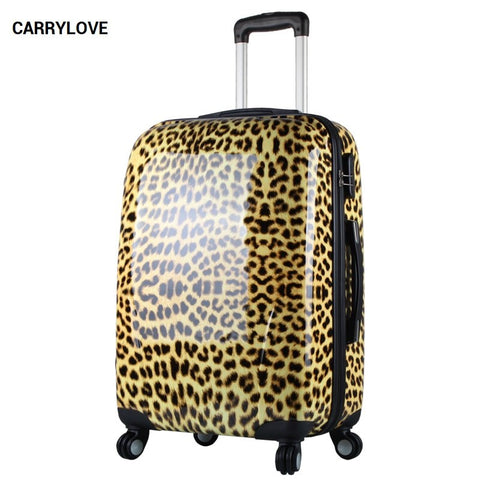 Carrylove Fashion Luggage Series 20/24 Inch Size Leopard Grain Pcrolling Luggage Spinner Brand