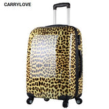 Carrylove Fashion Luggage Series 20/24 Inch Size Leopard Grain Pcrolling Luggage Spinner Brand