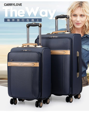 Carrylove 2018 Business Luggage 20/24 Size Fashion Pu Rolling Luggage Spinner Brand Travel Suitcase