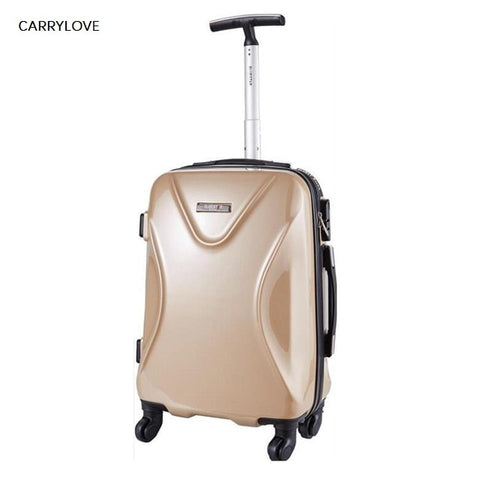 Carrylove Business 20/24/28 Size High Quality Gold Pc Rolling Luggage Spinner Brand Travel Suitcase