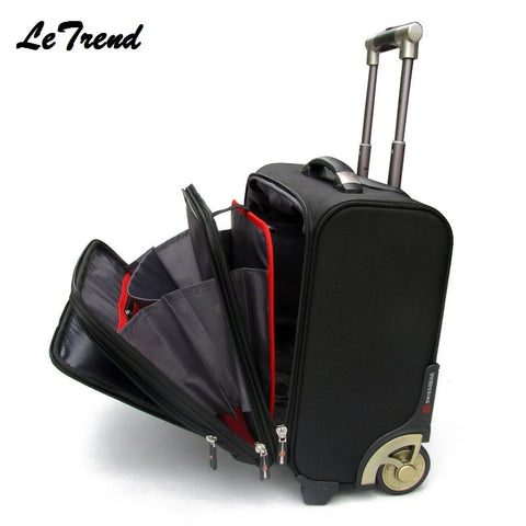 New Business Multifunction Boarding Suitcase Travel Oxford Rolling Luggage Casters 16/18 Inch Men