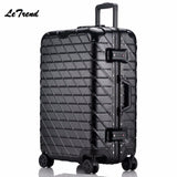 New Fashion 20"24"28"  Rolling Hardside Luggage Travel Suitcase With Wheels Aluminum+Abs+Pc