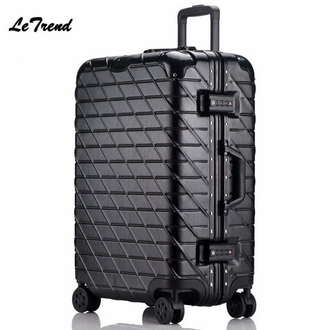New Fashion 20"24"28"  Rolling Hardside Luggage Travel Suitcase With Wheels Aluminum+Abs+Pc