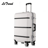 New 20 24 26 29 Inch Rolling Luggage Tsa Aluminium Frame+Abs Trolley Solid Travel Bag Women