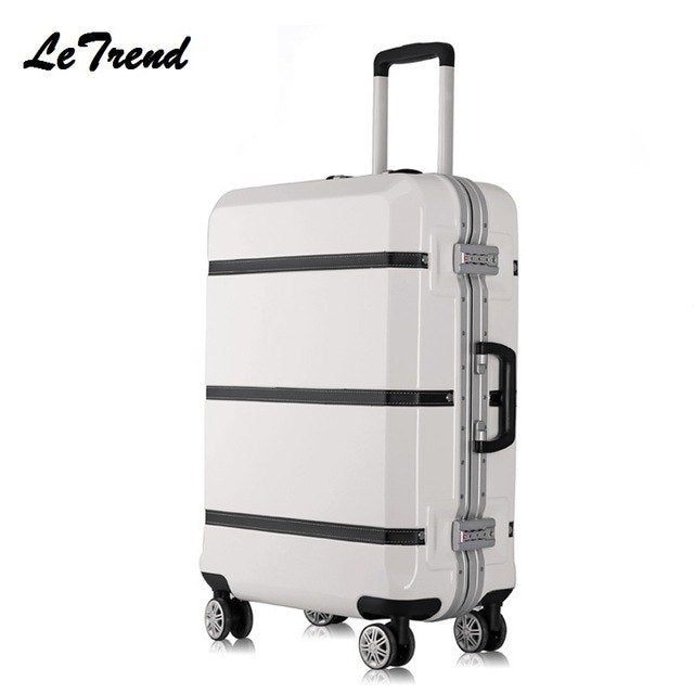 New 20 24 26 29 Inch Rolling Luggage Tsa Aluminium Frame+Abs Trolley Solid Travel Bag Women