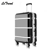 New 20 24 26 29 Inch Rolling Luggage Tsa Aluminium Frame+Abs Trolley Solid Travel Bag Women