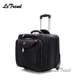 Letrend New Oxford Rolling Luggage Casters 18 Inch Men Multifunction Boarding Suitcase Large