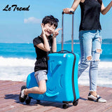Pc Rode Children Rolling Luggage Spinner 20 Inch Wheels Suitcase Kids Cabin Trolley Student