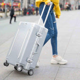 Women Business Aluminum Frame Luggage 20" Carry One Cabin 25 29 Checked Luggage Travel Trolley