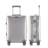 Classic Retro Aluminum Luggage Suitcase 20"24"26"28' Carry On Luggage Hardside Rolling Luggage