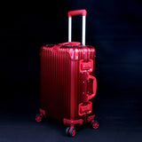 Classic Retro Aluminum Luggage Suitcase 20"24"26"28' Carry On Luggage Hardside Rolling Luggage