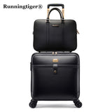 Luxury Men Women 'S Travel Luggage Set Suitcase ,Waterproof Pvc Leather Box With Wheel