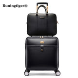 Luxury Men Women 'S Travel Luggage Set Suitcase ,Waterproof Pvc Leather Box With Wheel