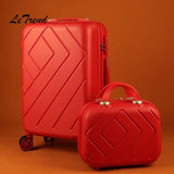 Letrend Women Suitcases Wheel Trolley Rolling Luggage Set Spinner Vintage Travel Bag Student