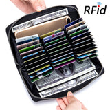 Leather Rfid Blocking Credit Card Holder Men Anti Theft Travel Passport Long Wallet Women
