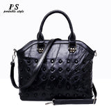 Newest Genuine Leather Rivet Shoulder Bag For Women Fashion Sheepskin Handbags Female Crossbody