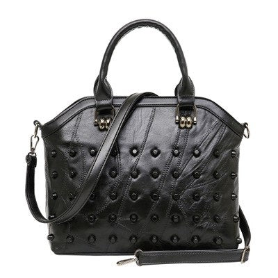 Newest Genuine Leather Rivet Shoulder Bag For Women Fashion Sheepskin Handbags Female Crossbody