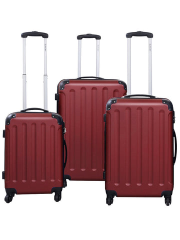 Globalway 3 Pcs Luggage Travel Set Bag Abs Trolley Suitcase