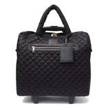 Monfere Brand Women Plaid Suitcases And Travel Rolling Bags Fiber Fashion Large Trolley Duffel