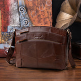 Cobbler Legend Multi Pockets Vintage Genuine Leather Bag Female Small Women Handbags Bags For Women