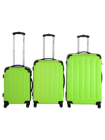 Globalway 3 Pcs Luggage Travel Set Bag Abs Trolley Suitcase Green
