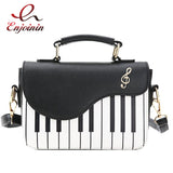 Cute Piano Pattern Fashion Pu Leather Casual Ladies Handbag Shoulder Bag Crossbody Messenger Bag