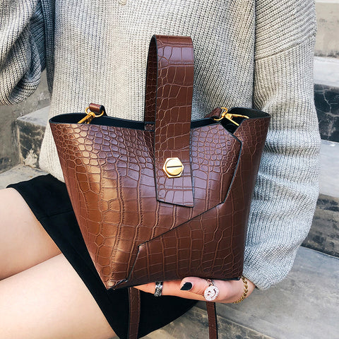 Vintage Fashion Female Tote Bag 2018 New Quality Pu Leather Women'S Designer Handbag Alligator