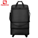 Hanke 91L Expandable Suitcases Foldable Men Luggage Lockable Travel Bag Women Spinner Rolling