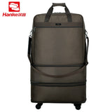Hanke 91L Expandable Suitcases Foldable Men Luggage Lockable Travel Bag Women Spinner Rolling