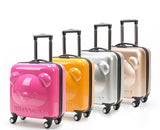 New 18"Inch Cute Cartoon Bear Luggage Suitcase Abs+Pc  Travel  Children Rolling Luggage Trolley