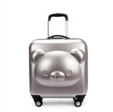 New 18"Inch Cute Cartoon Bear Luggage Suitcase Abs+Pc  Travel  Children Rolling Luggage Trolley