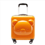 New 18"Inch Cute Cartoon Bear Luggage Suitcase Abs+Pc  Travel  Children Rolling Luggage Trolley