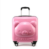 New 18"Inch Cute Cartoon Bear Luggage Suitcase Abs+Pc  Travel  Children Rolling Luggage Trolley