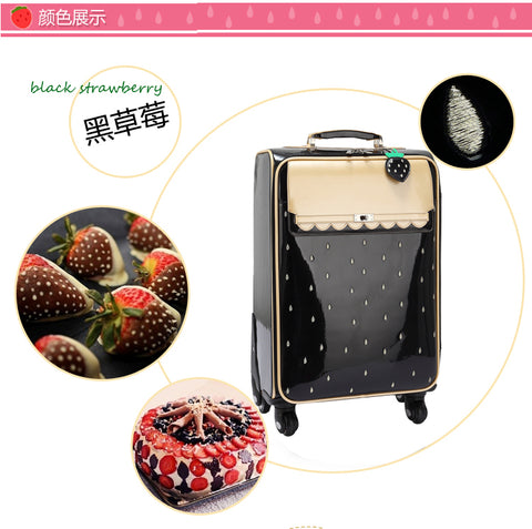 Travel Tale Fashion Lovely Cat Pink Princess 16/20/24 Inch100% Pu Rolling Luggage Spinner Brand