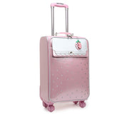 Travel Tale Fashion Lovely Cat Pink Princess 16/20/24 Inch100% Pu Rolling Luggage Spinner Brand