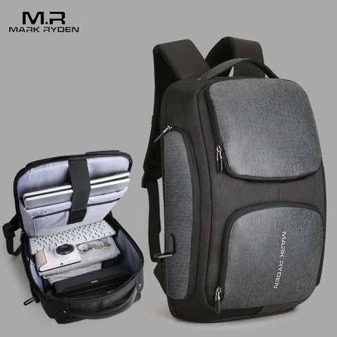 Mark Ryden New Men Backpack Usb Charging Bag 15.6Inch Laptop Backpack High Capacity Men Travel