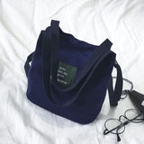 Women Canvas Totes Shoulder Bag Preppy Style Girls Handbag Crossbody Messenger Bag