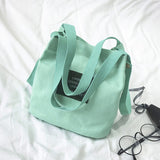 Women Canvas Totes Shoulder Bag Preppy Style Girls Handbag Crossbody Messenger Bag