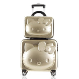 Hello Kitty Suitcase Bag Set, Children Rolling Luggage Box With , Kids Cart With Wheel,16"