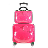 Hello Kitty Suitcase Bag Set, Children Rolling Luggage Box With , Kids Cart With Wheel,16"