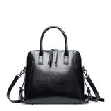 Esufeir Oil Wax Leather Women Handbag Vintage High Capacity Shoulder Bag Crossbody Bag Designer