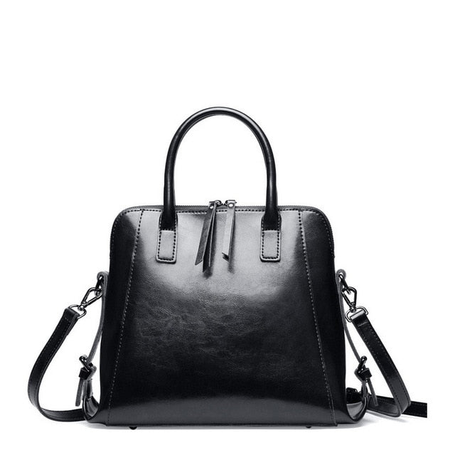 Esufeir Oil Wax Leather Women Handbag Vintage High Capacity Shoulder Bag Crossbody Bag Designer