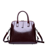 Esufeir Oil Wax Leather Women Handbag Vintage High Capacity Shoulder Bag Crossbody Bag Designer