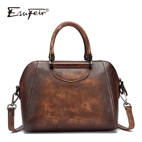 2018 Vintage Women Handbag Genuine Leather Shoulder Bag Fashion Messenger Bag Luxury Handbags Women