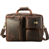 Brand Men'S Briefcases Genuine Leather Vintage Handmade Messenger Shoulder Bag Large Capacity