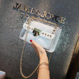 2018 Summer Fashion New Handbag High Quality Pvc Transparent Women Bag Sweet Printed Letter